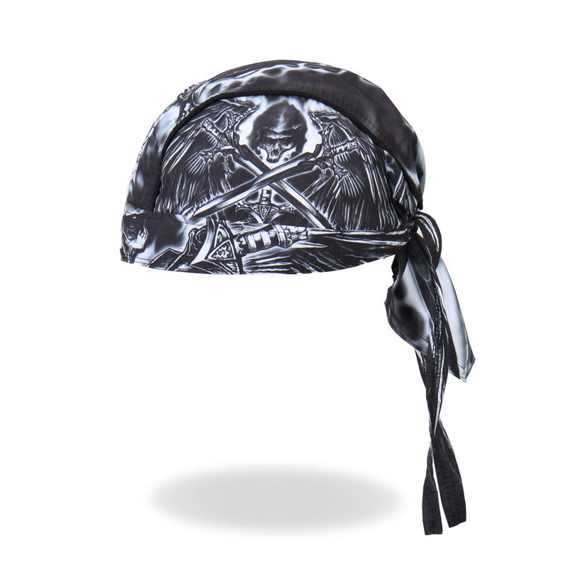 Hot Leathers 2284 Death Wings Head Wrap (Black, OSFM) - Image 2